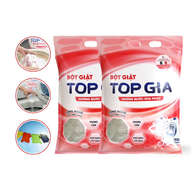 Hình ảnh Combo 2 Túi Bột Giặt Quần Áo Top Gia 850g/Túi Hương Nước Hoa Pháp trong bộ sưu tập top gia