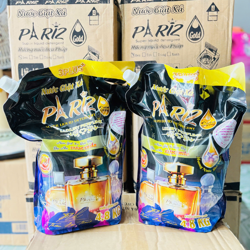 Combo 2 Túi Nước Giặt Xả Pariz Gold 4,8kg/Túi (2 Túi 9,6 Lít) - 4,8L