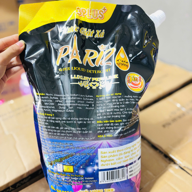Combo 2 Túi Nước Giặt Xả Pariz Gold 4,8kg/Túi (2 Túi 9,6 Lít) - 4,8L