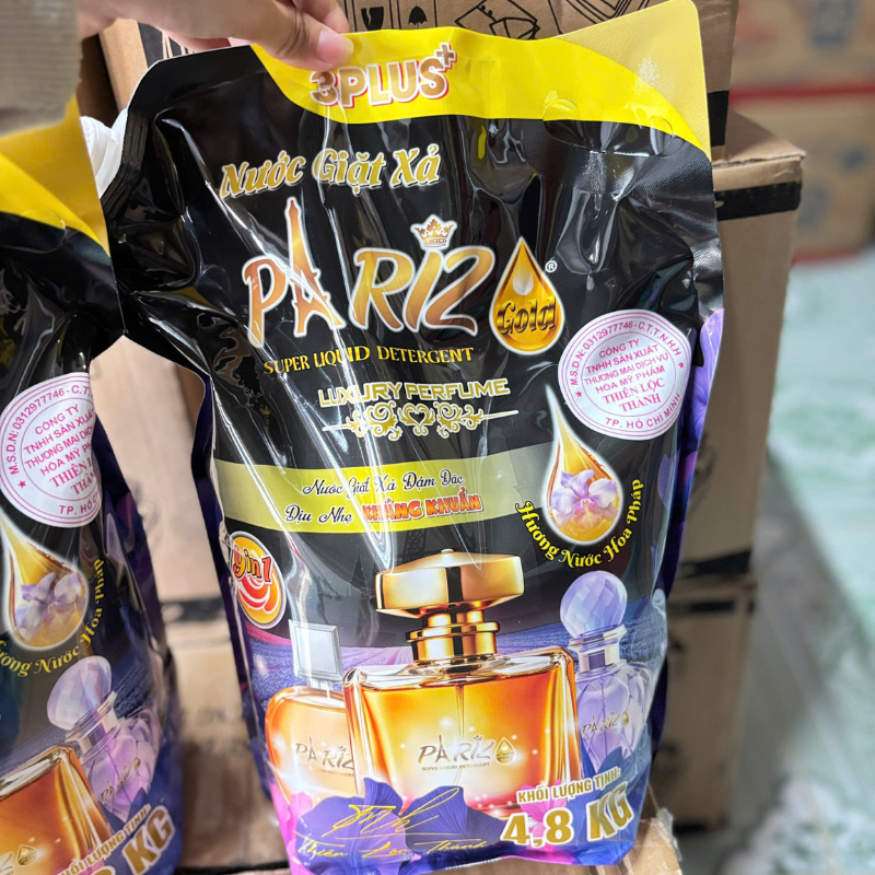 Combo 2 Túi Nước Giặt Xả Pariz Gold 4,8kg/Túi (2 Túi 9,6 Lít) - 4,8L