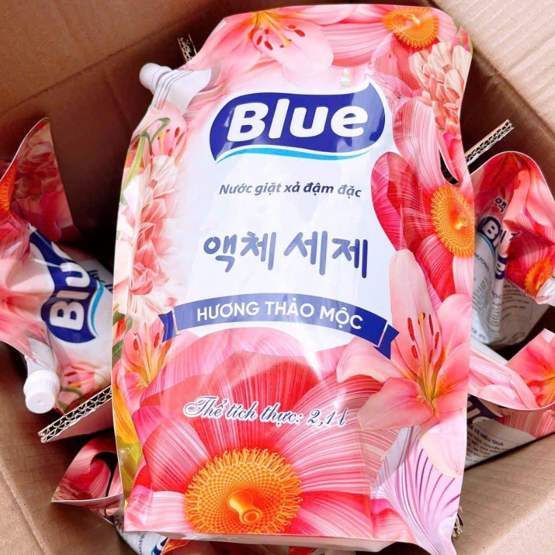 Combo 2 Túi Nước Giặt Xả Đậm Đặc Blue Hương Thảo Mộc 2,1L