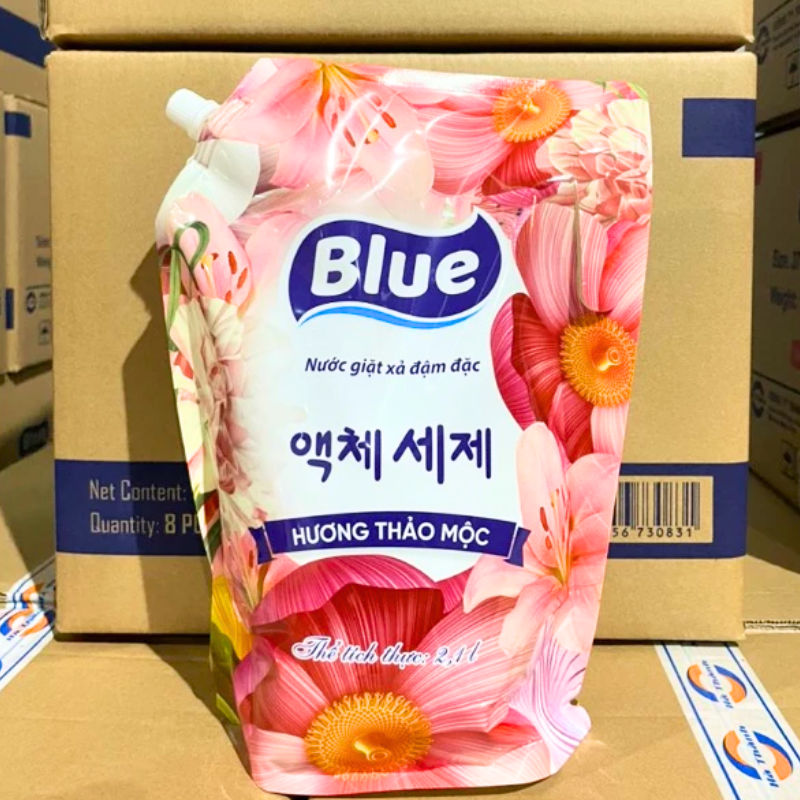 Combo 2 Túi Nước Giặt Xả Đậm Đặc Blue Hương Thảo Mộc 2,1L