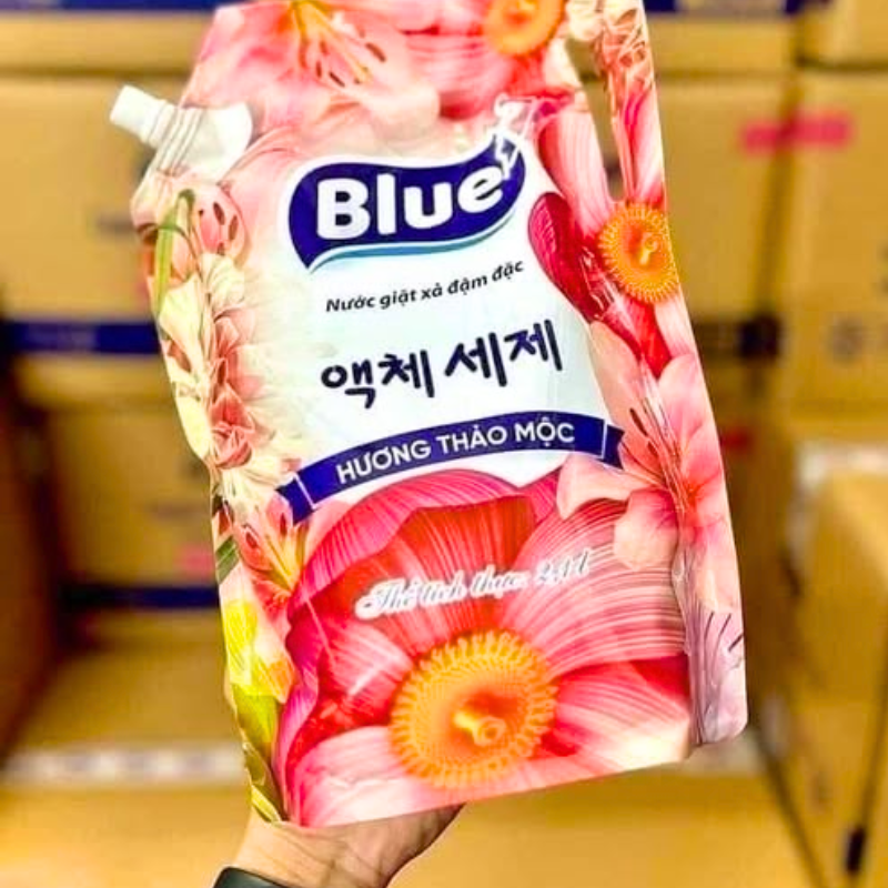 Combo 2 Túi Nước Giặt Xả Đậm Đặc Blue Hương Thảo Mộc 2,1L