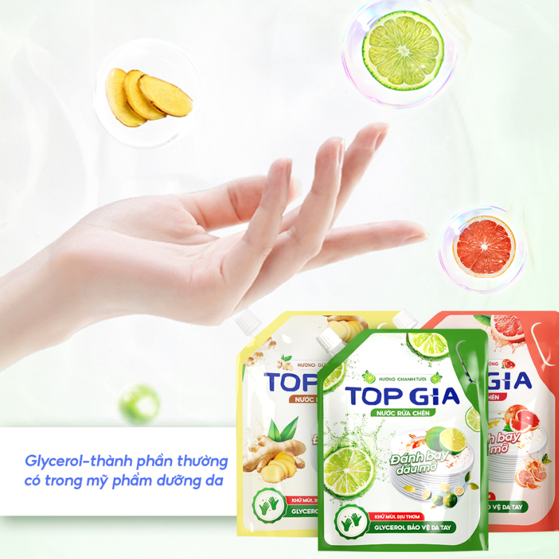 Combo 2 Túi Nước Rửa Chén Top Gia Dung Tích 2L/Túi - Set 2 Túi
