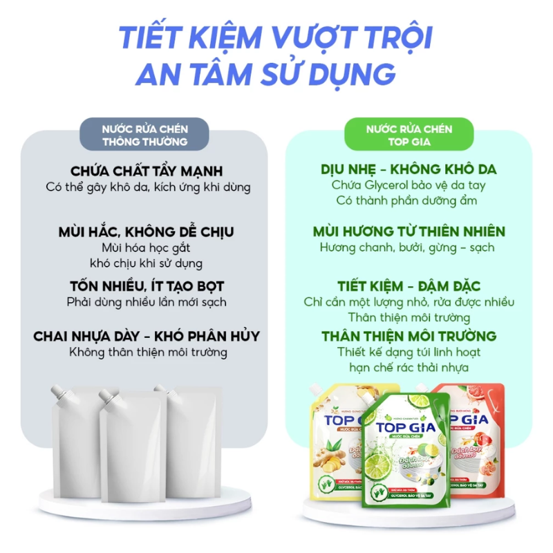 So sánh cảm giác sử dụng và ưu điểm dạng túi