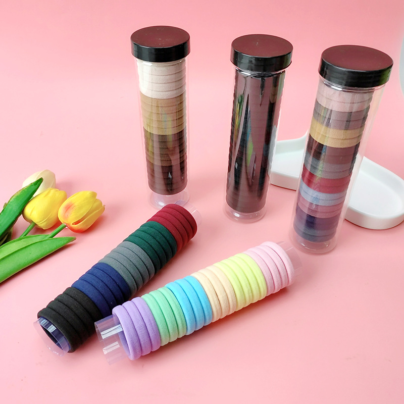 Combo 3 Hộp Dây Thun Cột Tóc Trơn Co Giãn Mềm Mại 20 Chiếc/Hộp 19.5cm