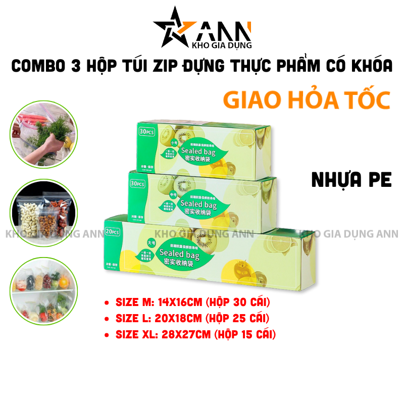 Bộ hộp 3 size và kích thước từng loại