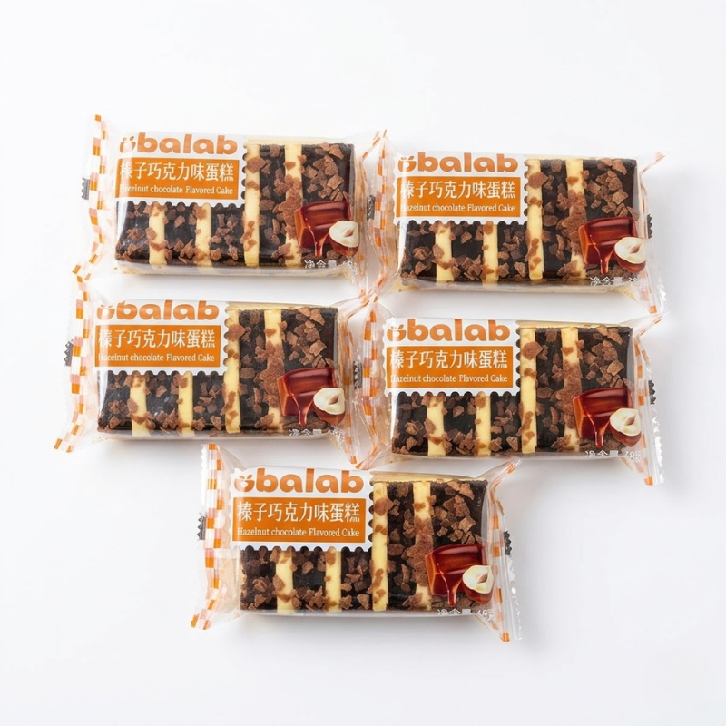 Combo 5 Cái Bánh Bông Lan Phủ Hạt Phỉ OBALAB Vị Socola 68g