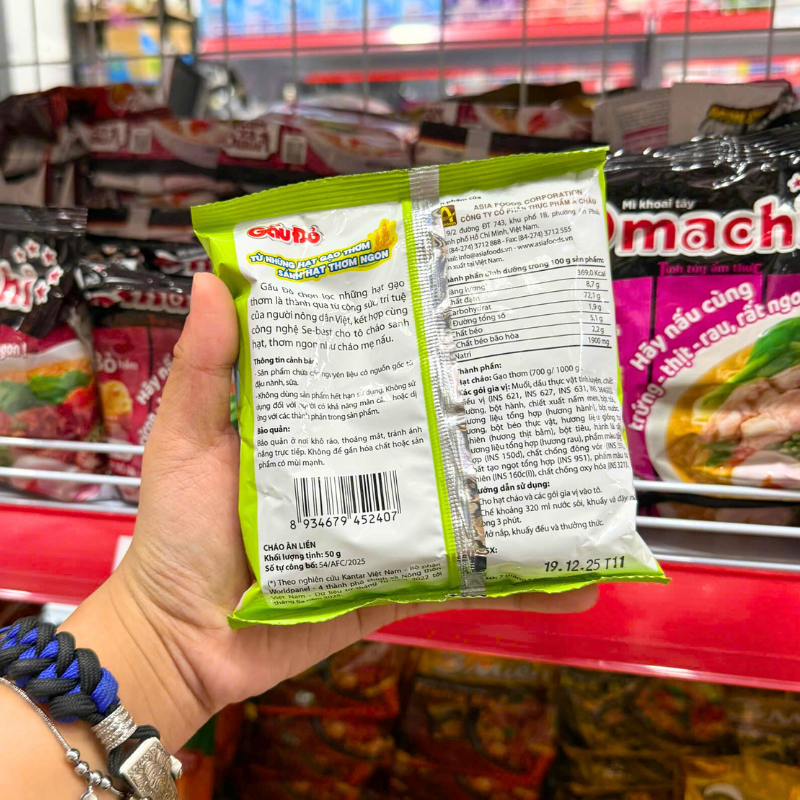 Thông tin hướng dẫn dùng ở mặt sau bao bì