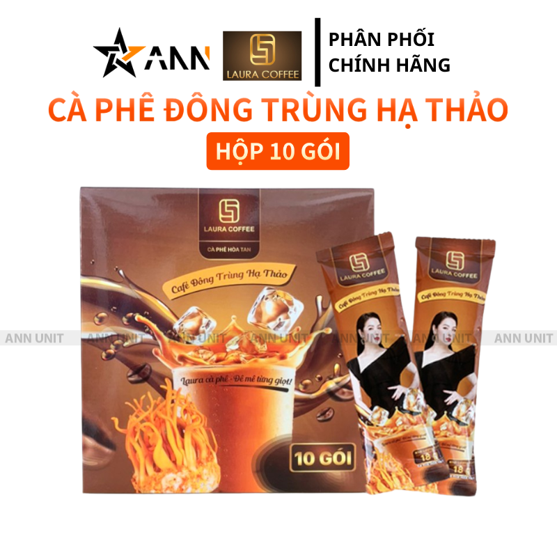 Cà Phê Đông Trùng Hạ Thảo Laura Coffee Nhật Kim Anh Hộp 10 Gói