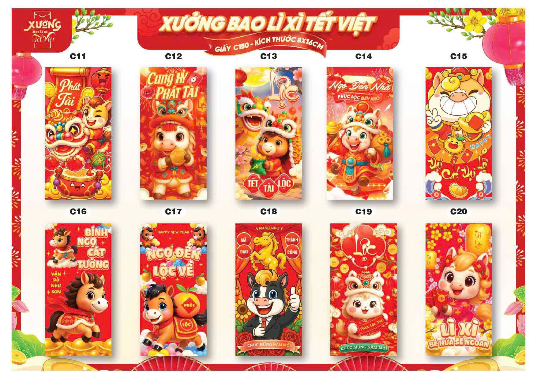 Nhiều mẫu phù hợp để lì xì người thân, khách hàng và đối tác