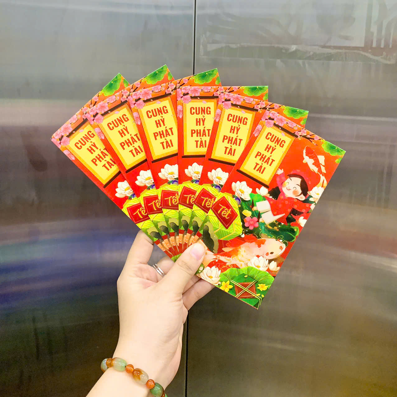 Combo 100 Bao Lì Xì Tết Bính Ngọ 2026 Khách Chọn Tối Đa 10 Mẫu