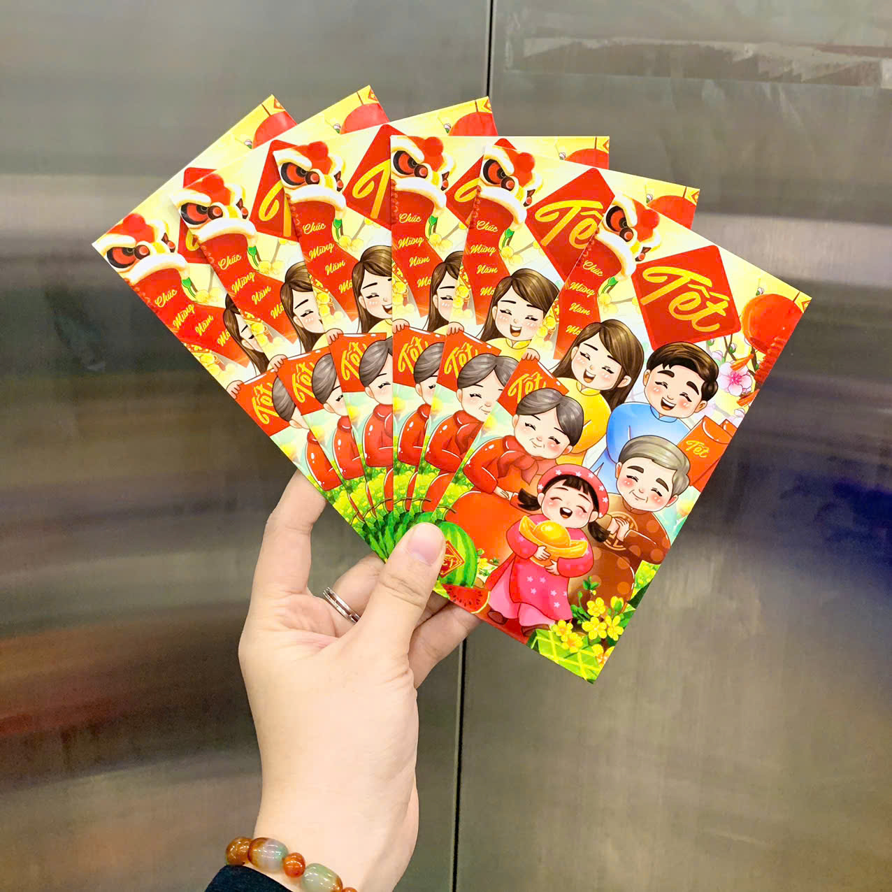 Combo 100 Bao Lì Xì Tết Bính Ngọ 2026 Khách Chọn Tối Đa 10 Mẫu