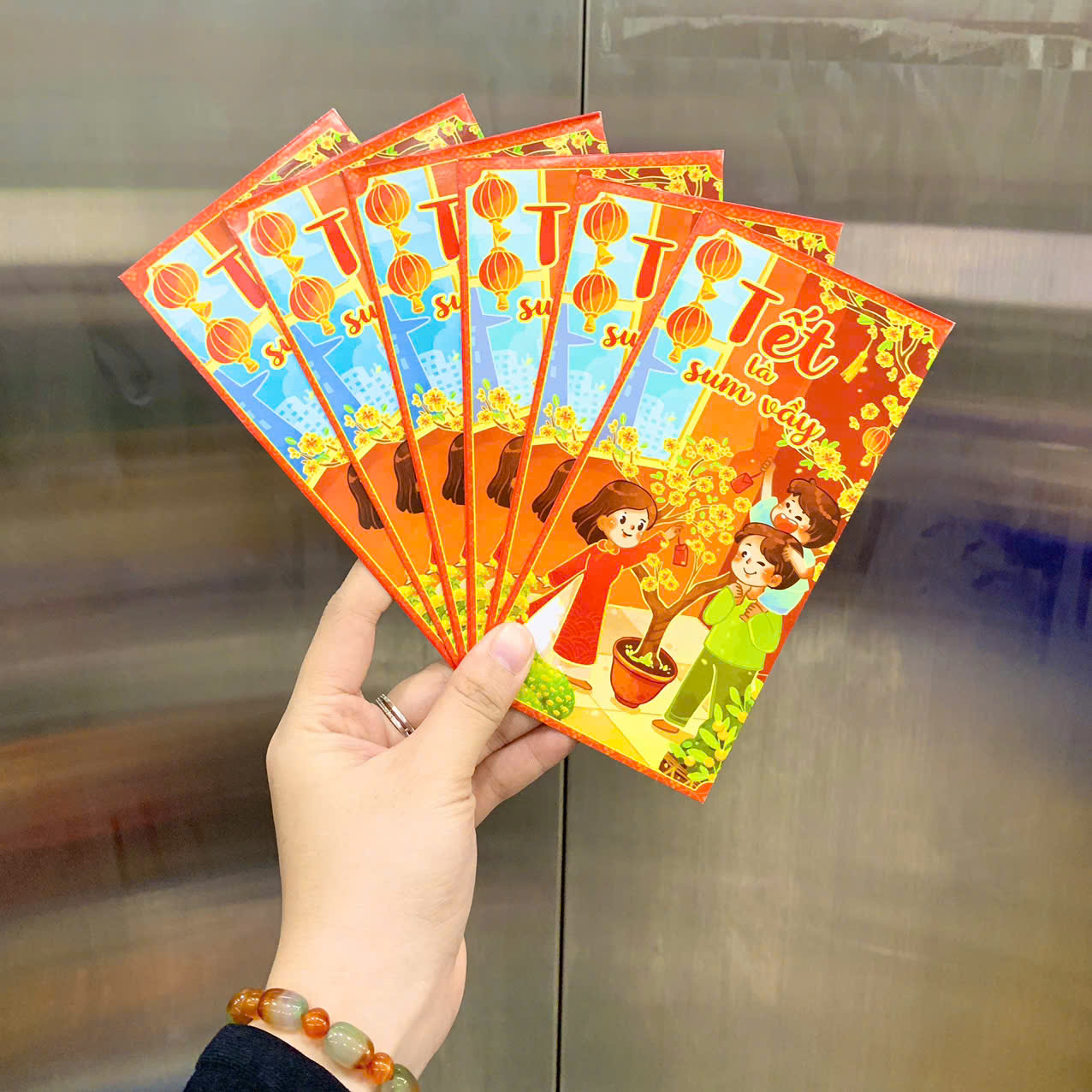 Combo 100 Bao Lì Xì Tết Bính Ngọ 2026 Khách Chọn Tối Đa 10 Mẫu