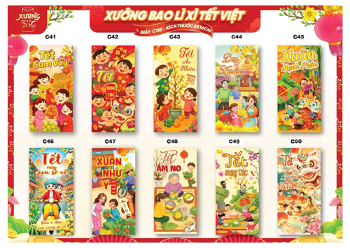 Combo 50 Bao Lì Xì Tết Bính Ngọ 2026 - Khách Chọn Tối Đa 5 mẫu