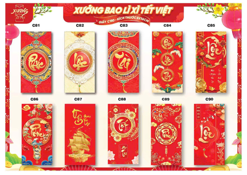 Combo 50 Bao Lì Xì Tết Bính Ngọ 2026 - Khách Chọn Tối Đa 5 mẫu