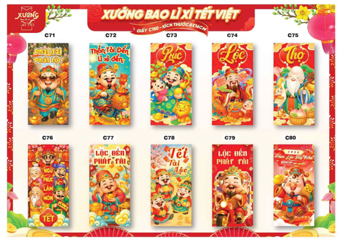 Combo 50 Bao Lì Xì Tết Bính Ngọ 2026 - Khách Chọn Tối Đa 5 mẫu