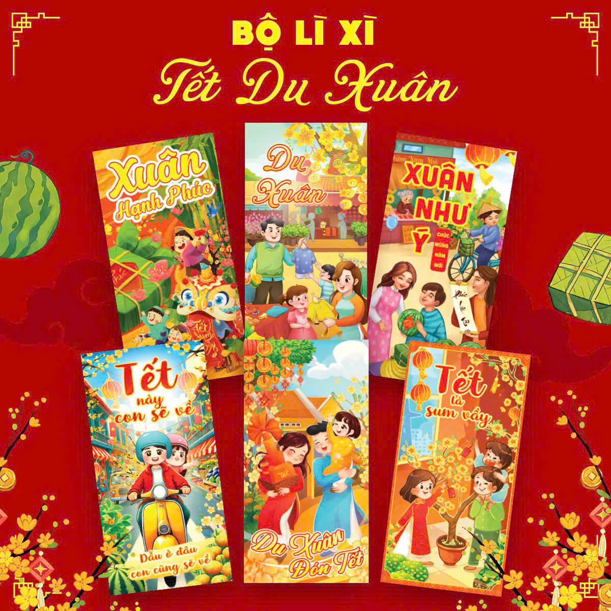 Combo 50 Bao Lì Xì Tết Ất Tỵ 2025