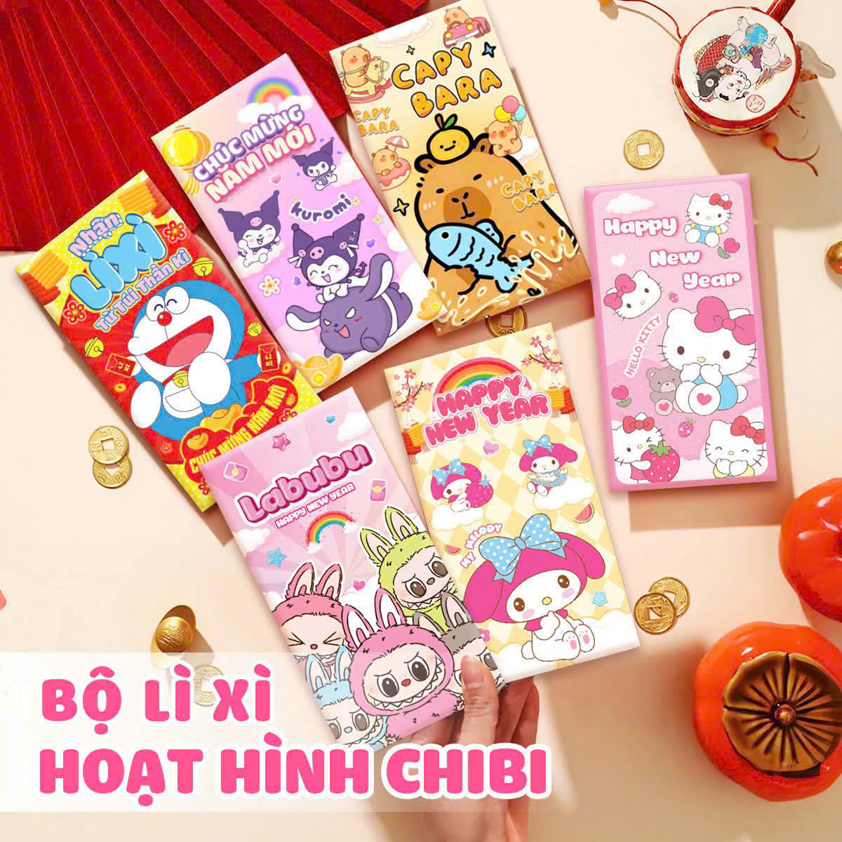 Combo 50 Bao Lì Xì Tết Ất Tỵ 2025