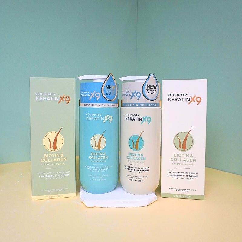 Combo Dầu Gội Xả Voudioty Keratin X9 Biotin & Collagen 500ml/chai Phiên Bản Mới 2025
