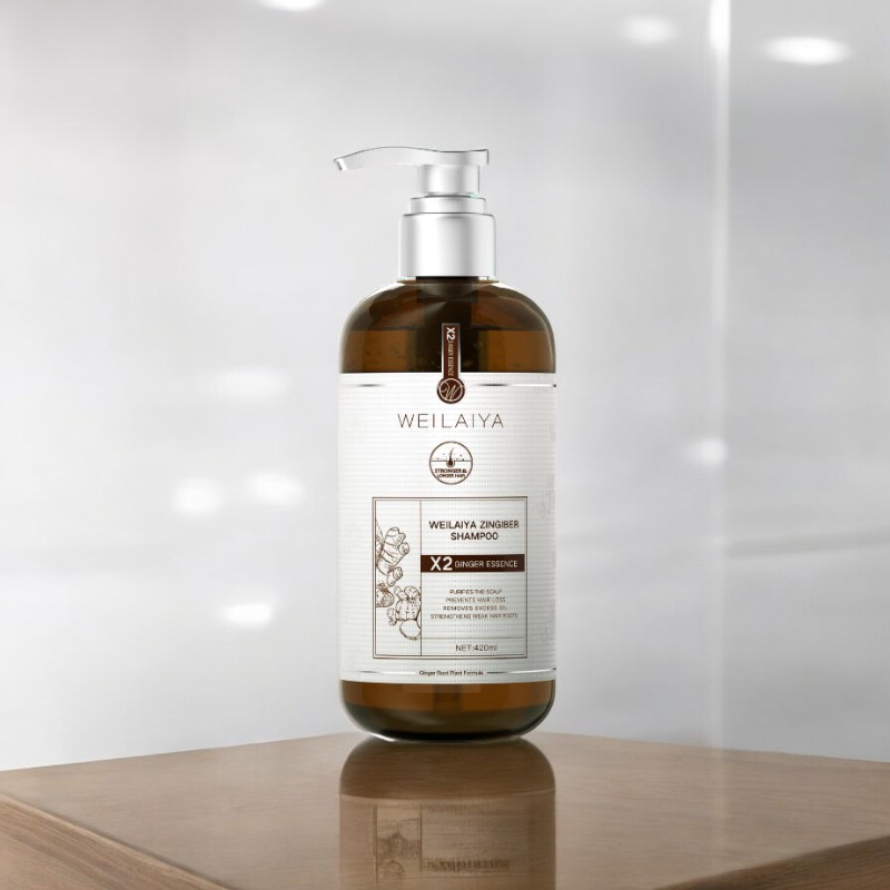 Combo Dầu Gội Xả Gừng Weilaiya Zingiber X2 Ginger Essence Màu Nâu