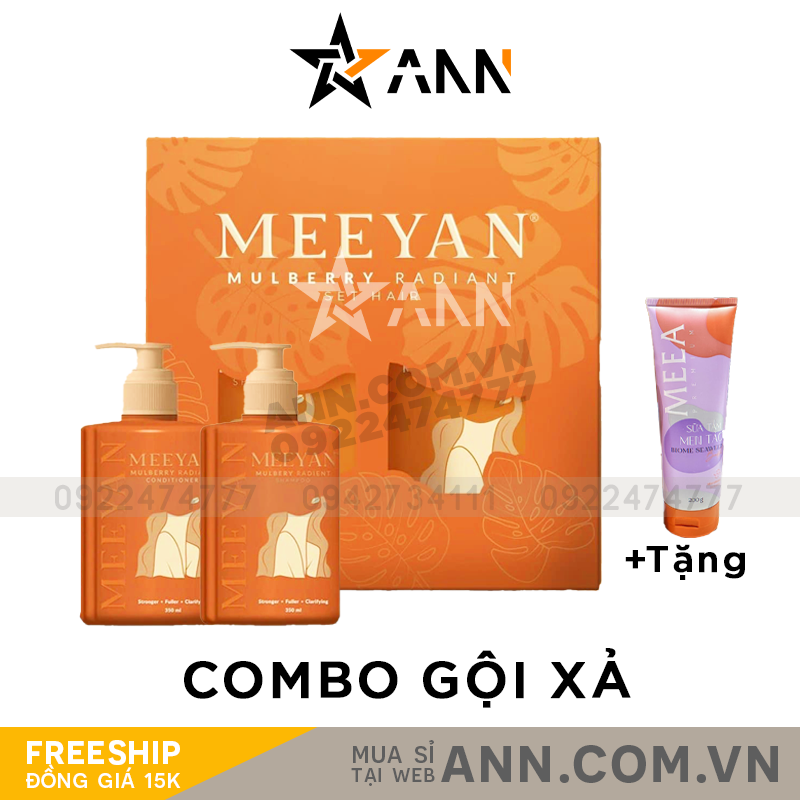Combo Dầu Gội Xả MEEYAN Mulberry Radiant Chiết Xuất Rễ Dâu Tằm 350g x 2