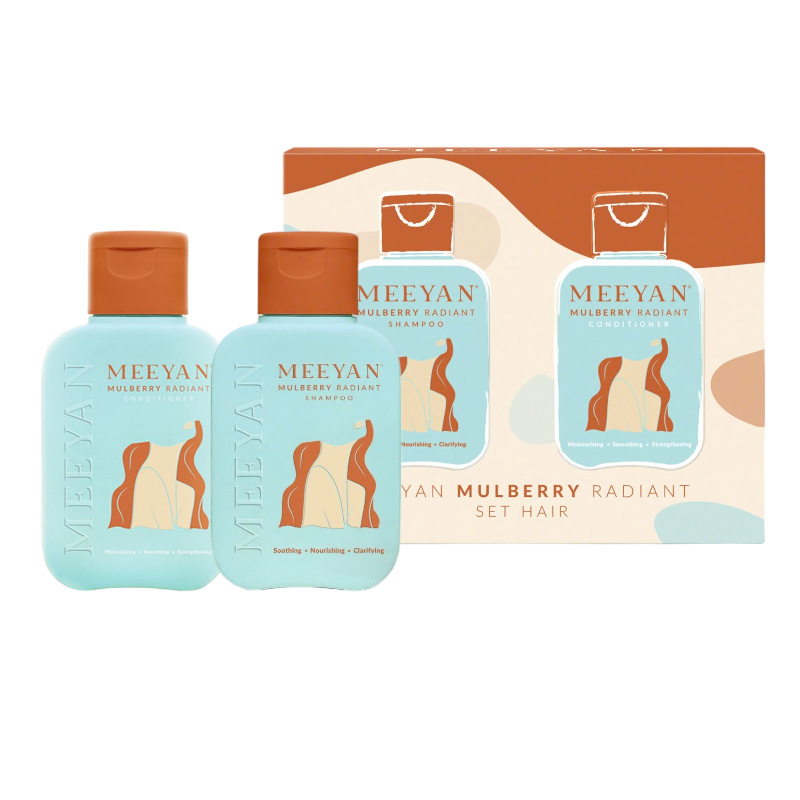 Khám phá Combo Dầu Gội Xả Rễ Dâu Tằm Meeyan Mini thuộc nhóm mỹ phẩm meea organic