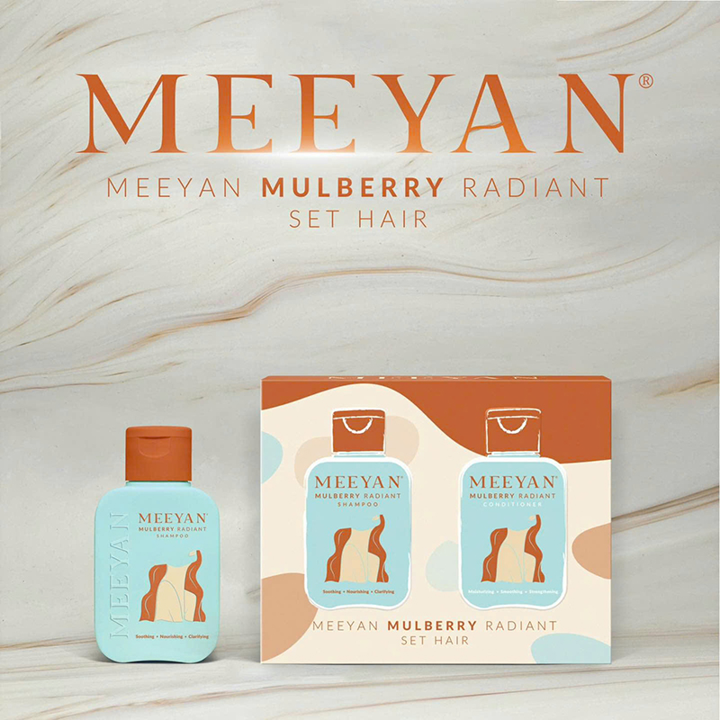 Combo Dầu Gội Xả Rễ Dâu Tằm Meeyan Mulberry Radiant Mini