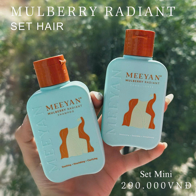 Combo Dầu Gội Xả Rễ Dâu Tằm Meeyan Mulberry Radiant Mini