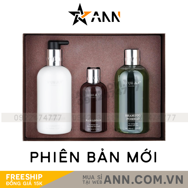 Combo Dầu Gội Xả Xịt Bưởi Vijully Phiên Bản Mới