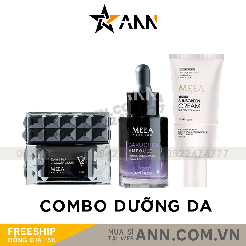 Bộ 3 sản phẩm gồm kem dưỡng, serum và kem chống nắng