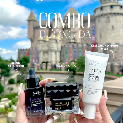 Combo dưỡng da Meea Premium Face Cá Hồi DNA Pro V2 + Serum Bakuchiol V2 + Kem Chống Nắng