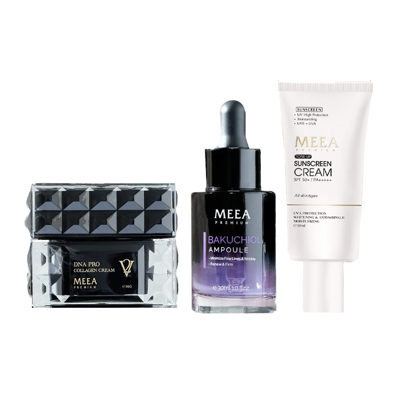 Combo Dưỡng Da Face Cá Hồi DNA Pro V2 + Serum Bakuchiol V2 + Kem Chống Nắng Meea Organic phù hợp để tham khảo khi chọn meea premium