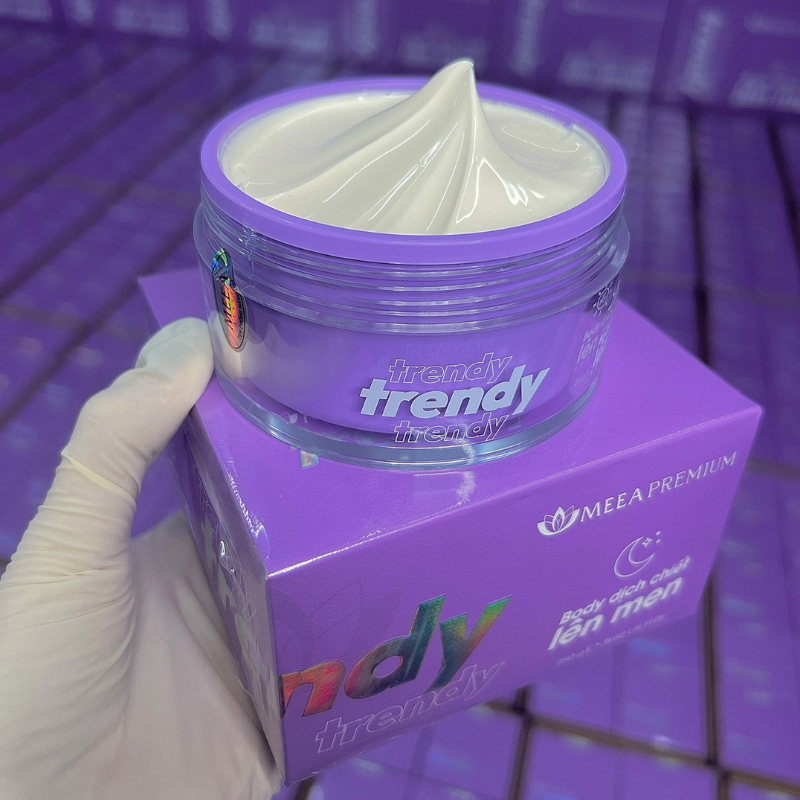 Combo dưỡng body Trendy Meea Premium gồm ủ trắng lên men 250g, body kem lên men 250g, tẩy tế bào chết Berry 100g