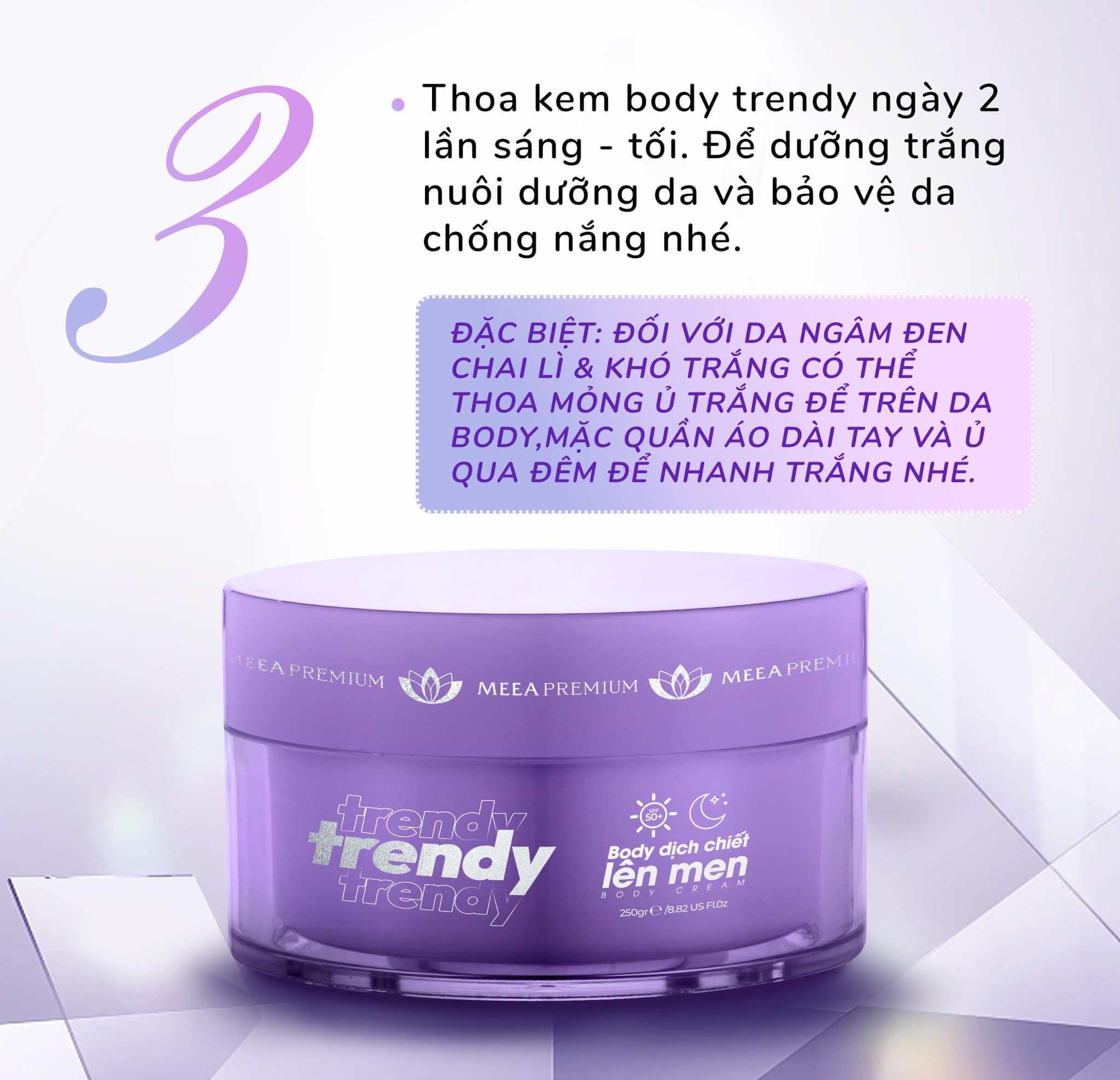 Hướng dẫn thoa body Trendy 2 lần mỗi ngày