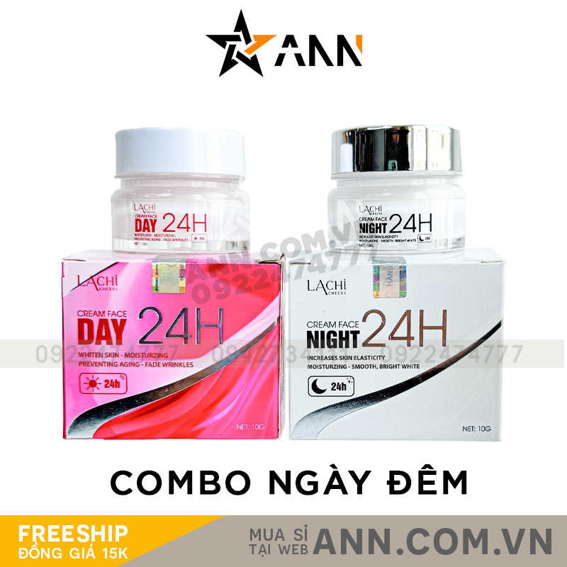 Bộ đôi kem ngày và kem đêm 24H dạng hũ 10g
