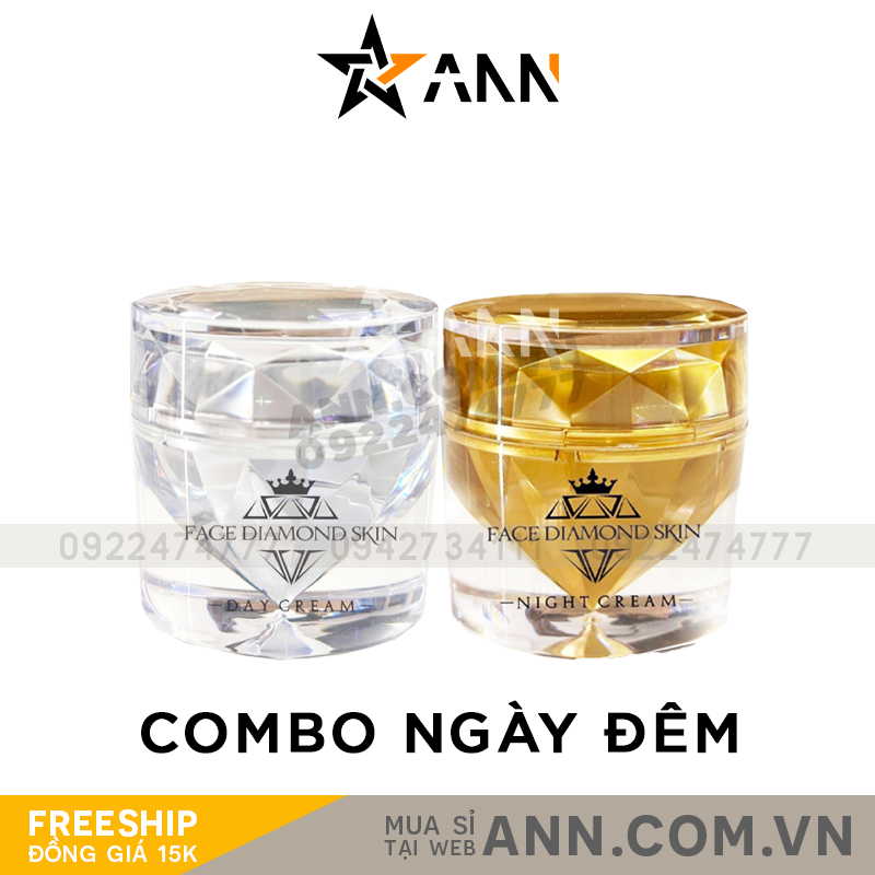 Combo Face Diamond Skin Day Cream Vitamin B5 & Night Cream Retinol Phạm Điệp Beauty