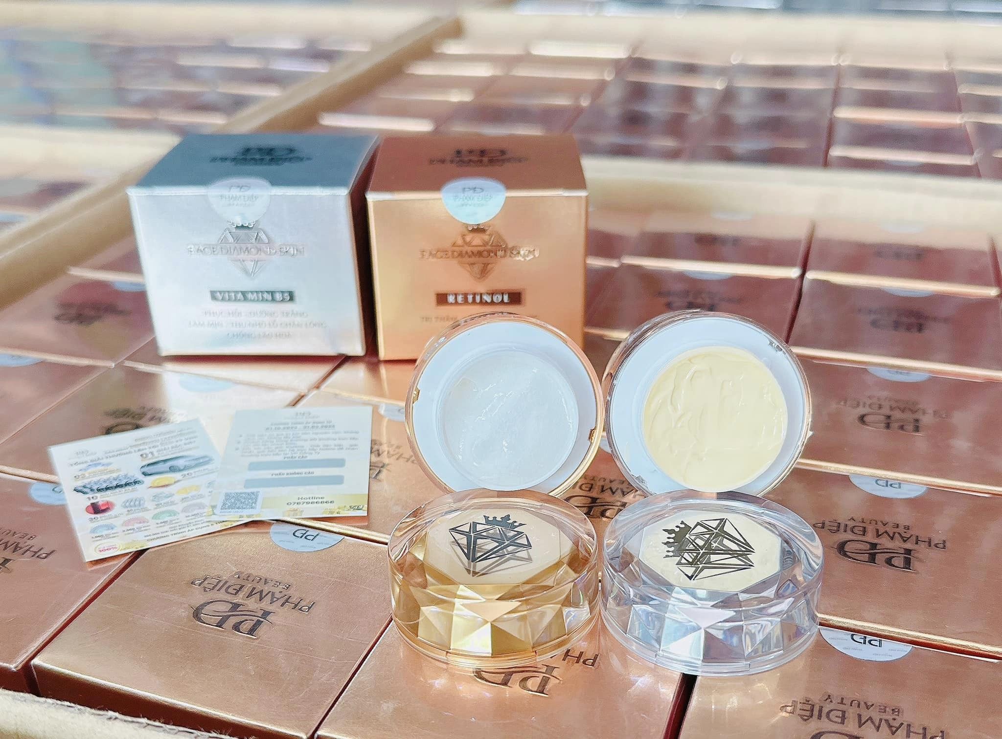 Combo Face Diamond Skin Day Cream Vitamin B5 & Night Cream Retinol Phạm Điệp Beauty