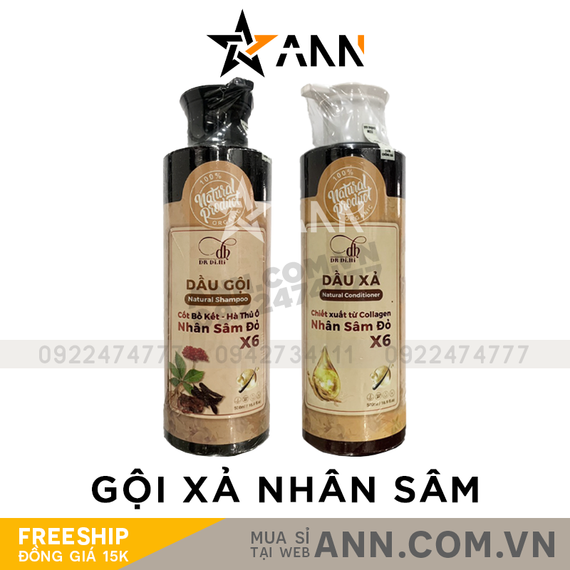 Combo Dầu Gội Xả Nhân Sâm Đỏ X6 Dr Di Hi 2 Chai 500ml