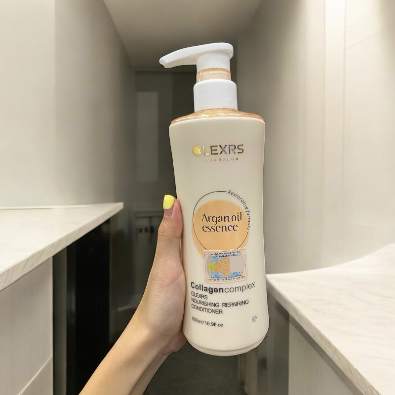 Combo Gội Xả Olexrs Hair Salon Argan Oil Essence Màu Cam 500ml