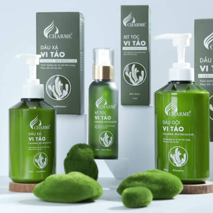 Combo Gội Xả Vi Tảo Charme Microalgae Tặng Xịt Tóc