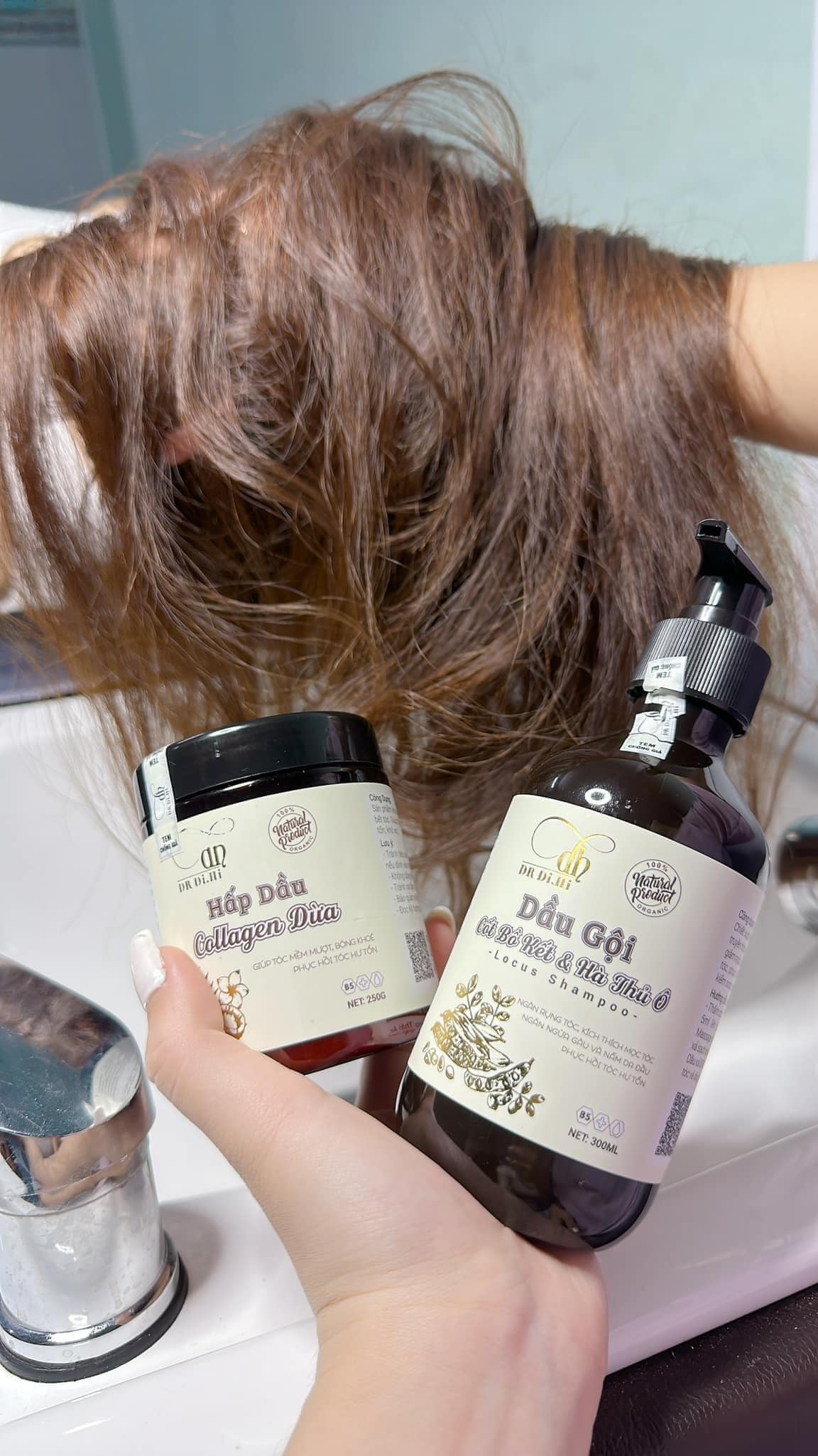Combo Gội Xả Xịt Bồ Kết Bưởi Dừa Dr Di Hi