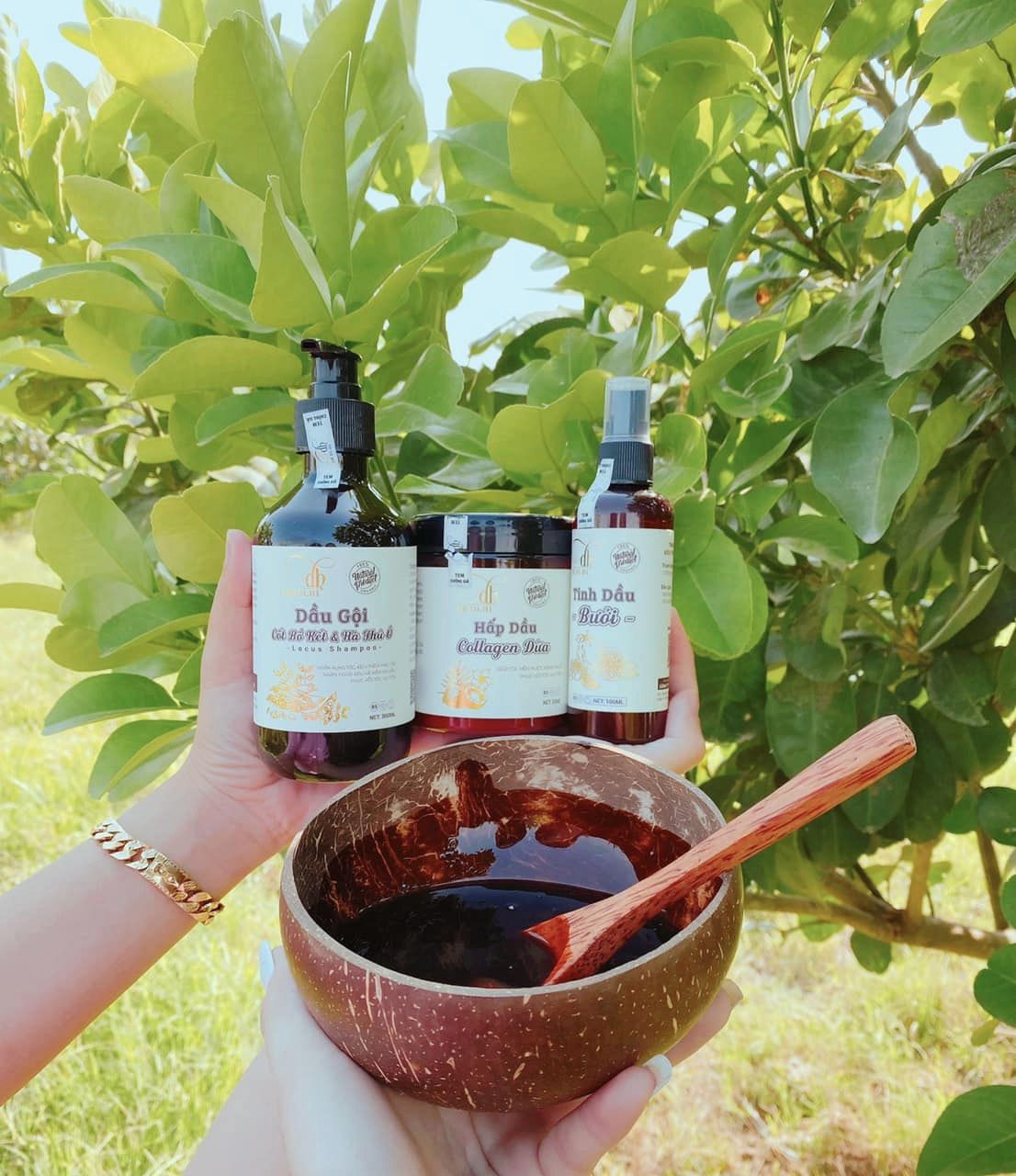 Combo Gội Xả Xịt Bồ Kết Bưởi Dừa Dr Di Hi