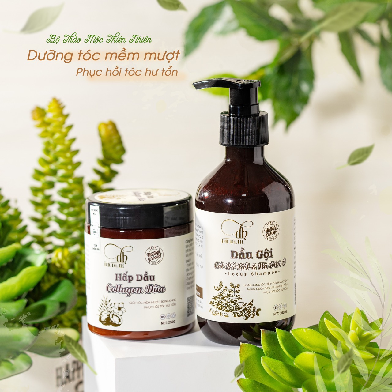 Combo Gội Xả Xịt Bồ Kết Bưởi Dừa Dr Di Hi
