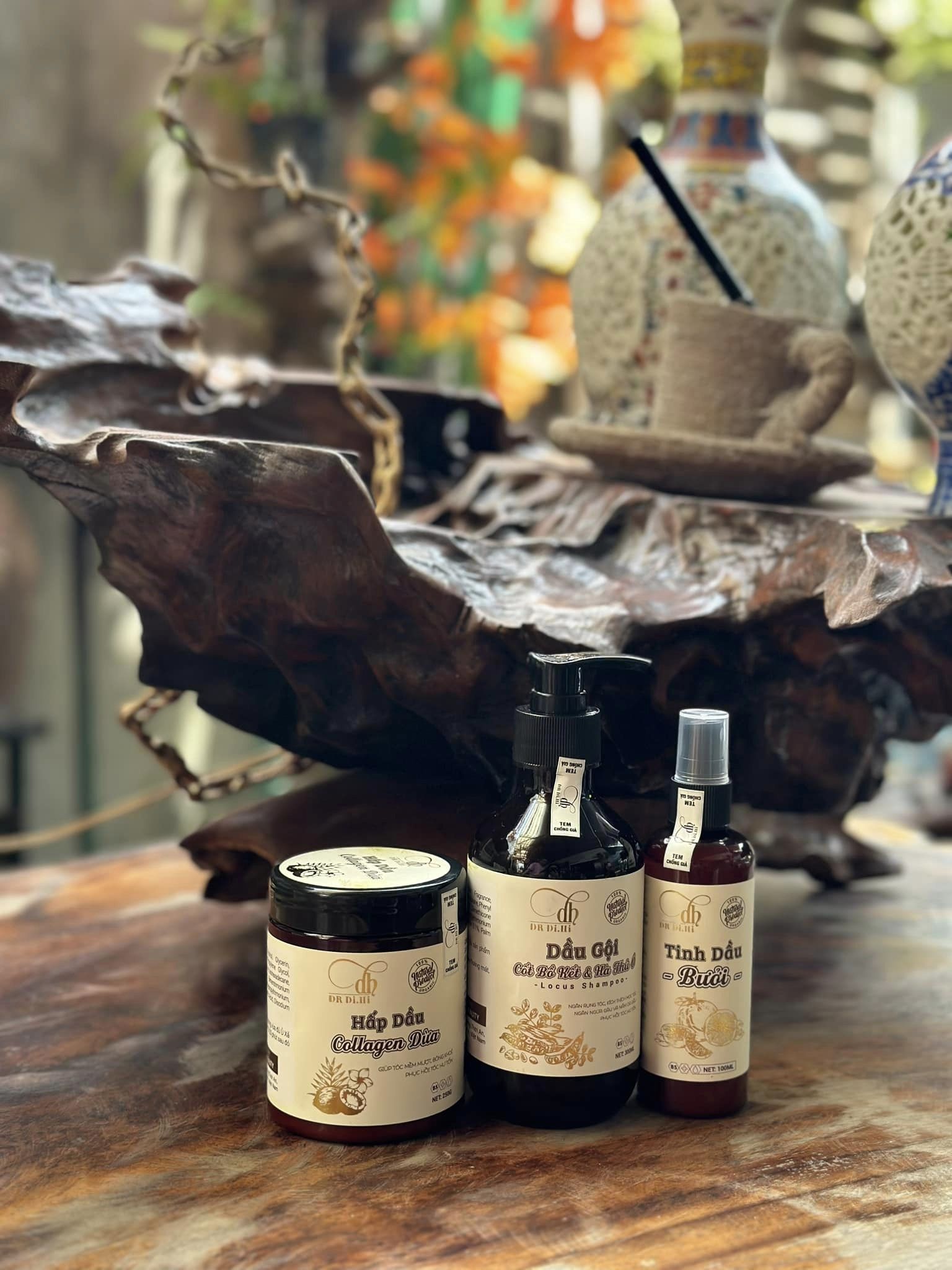 Combo Gội Xả Xịt Bồ Kết Bưởi Dừa Dr Di Hi