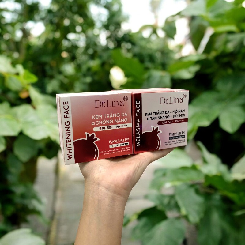 Combo Kem Face Lựu Đỏ Dr.Lina Ngày Đêm 18g Hỗ Trợ Dưỡng Sáng Da Mờ Nám