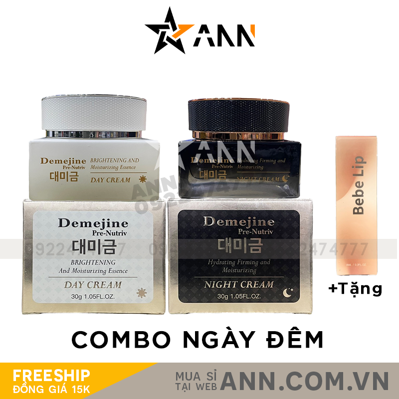 Hũ kem ngày và kem đêm Demejine kèm hộp sản phẩm