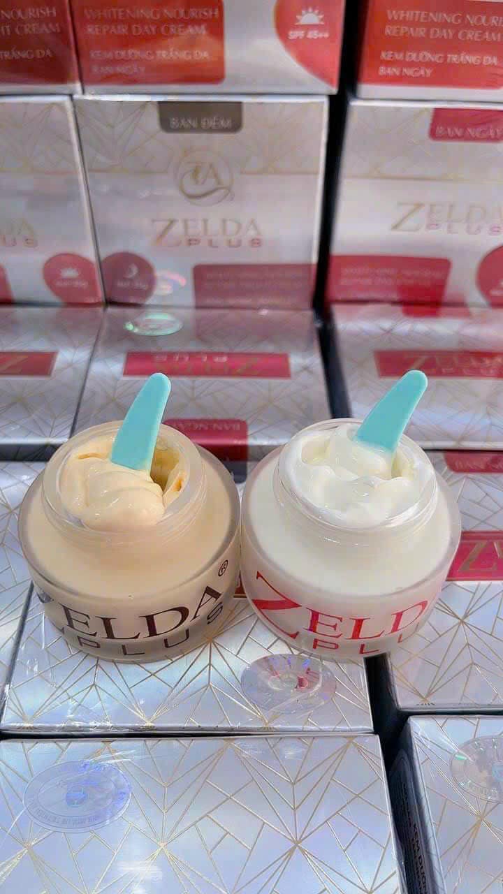 Combo Kem Face Zelda Plus Dưỡng Trắng Da Ngày Đêm 25g x 2