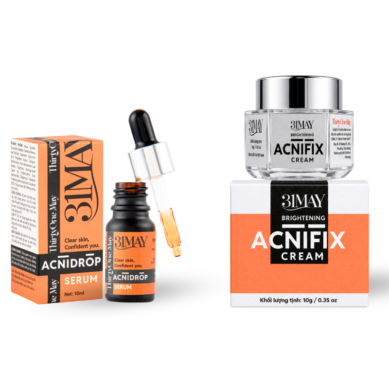 Khám phá Combo Kem Mụn 31may Acnifix 10g & Serum Mụn 31may Acnidrop 10ml - Mỹ Phẩm Thirty One May thuộc nhóm mỹ phẩm 31may
