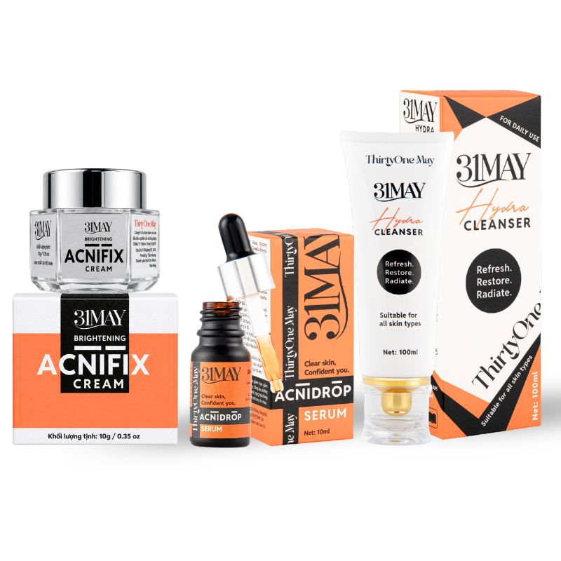 Hình ảnh Combo Kem Mụn 31may Acnifix 10g & Serum Mụn 31may Acnidrop 10ml & Sữa Rửa Mặt 31may Hydra Cleanser 100ml - Mỹ Phẩm Thirty One May trong bộ sưu tập mỹ phẩm 31may